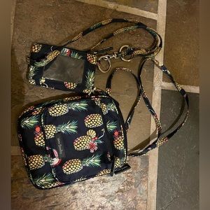 Crossover bag w/ lanyard, Pineapple design